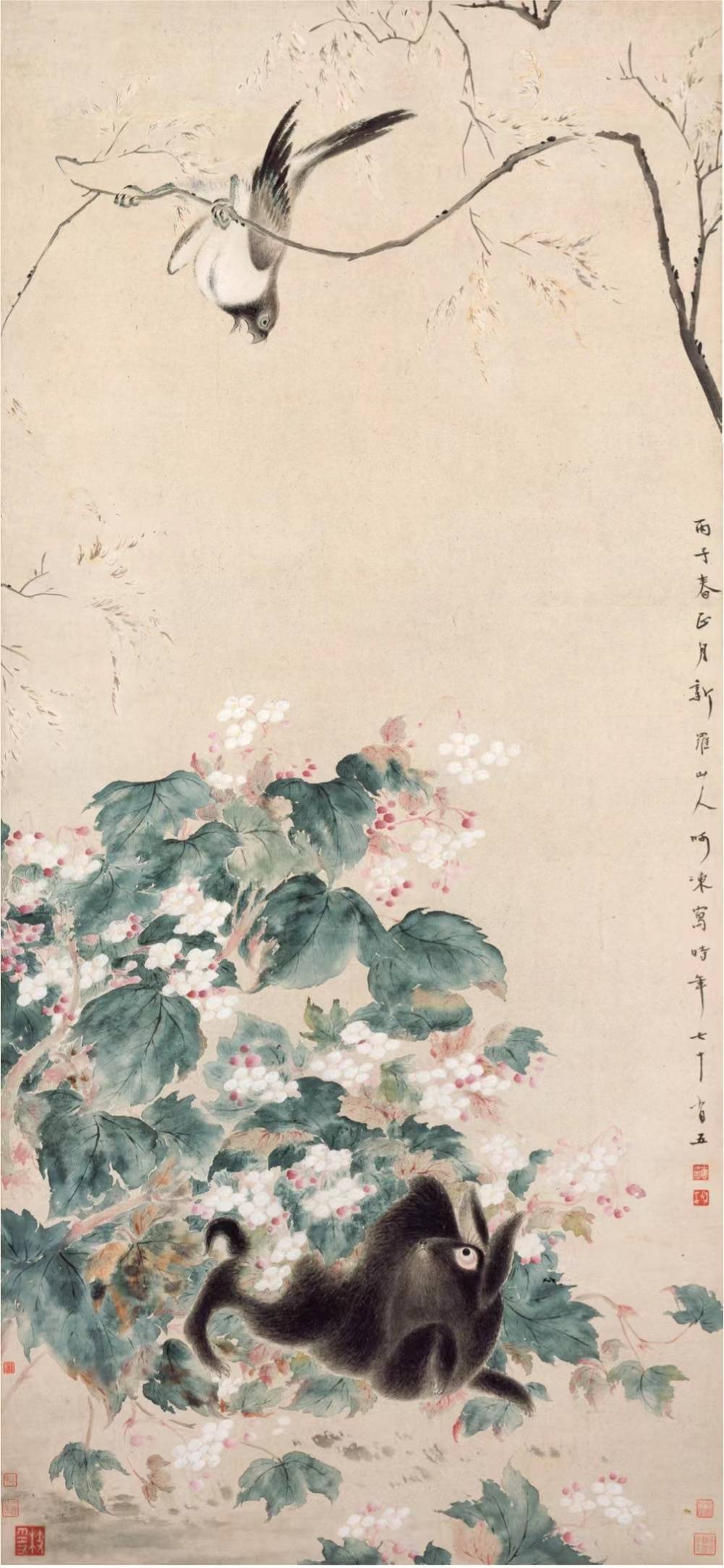 画法|故宫花信｜海棠：只恐夜深花睡去，故烧高烛照红妆