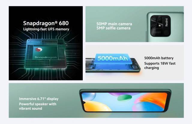 颜色|小米海外发布 Redmi 10C：搭载 6.7 英寸 LCD 屏和 骁龙 680 芯片