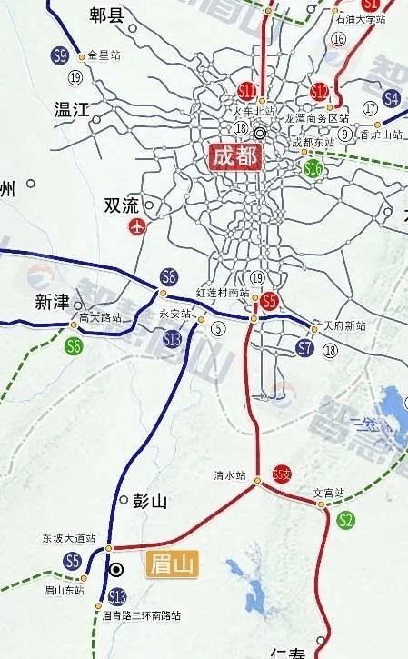 市域铁路成都至德阳线s11线,成都至眉山s5线将于2022年全面开工