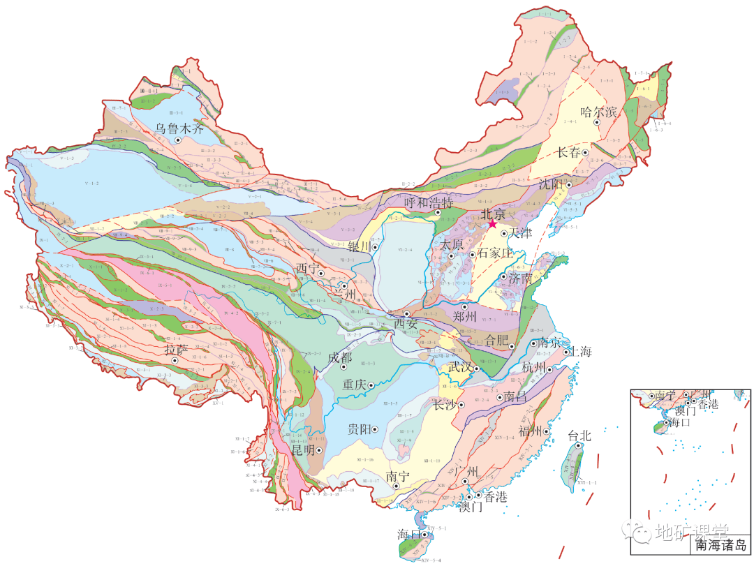 中国大地构造图