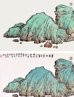 山水画石法的技巧十点_石绿_着色_颜色