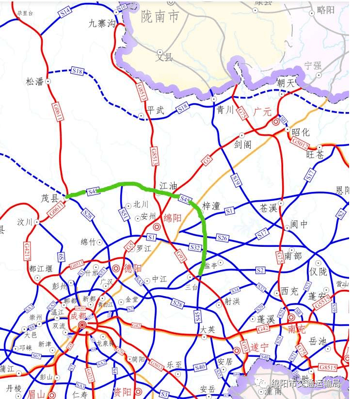 盐亭至茂县高速规划图图片