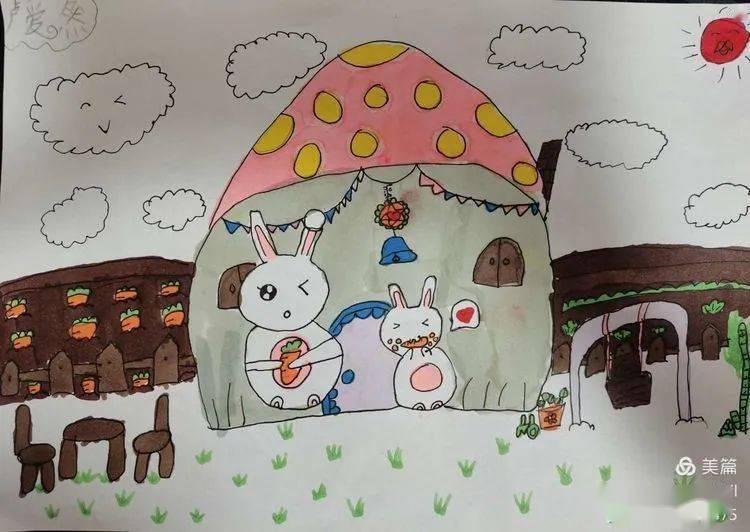 讲好防疫故事一年级画中画作品展