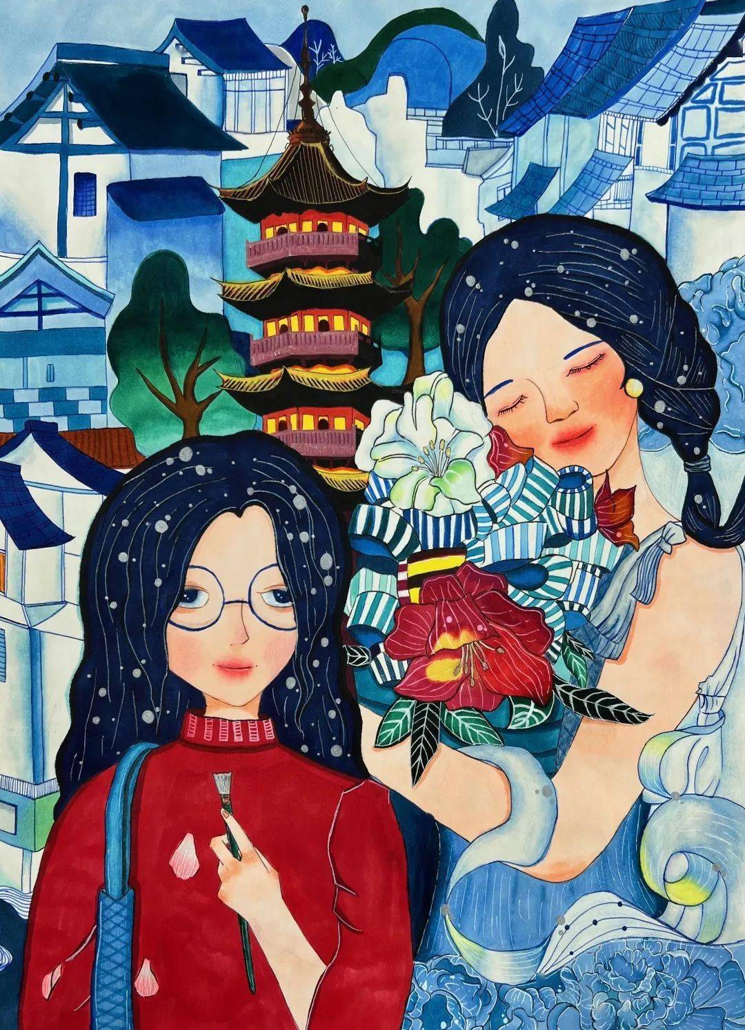 美丽瓯海美美与共共美家园青少年绘画作品展①