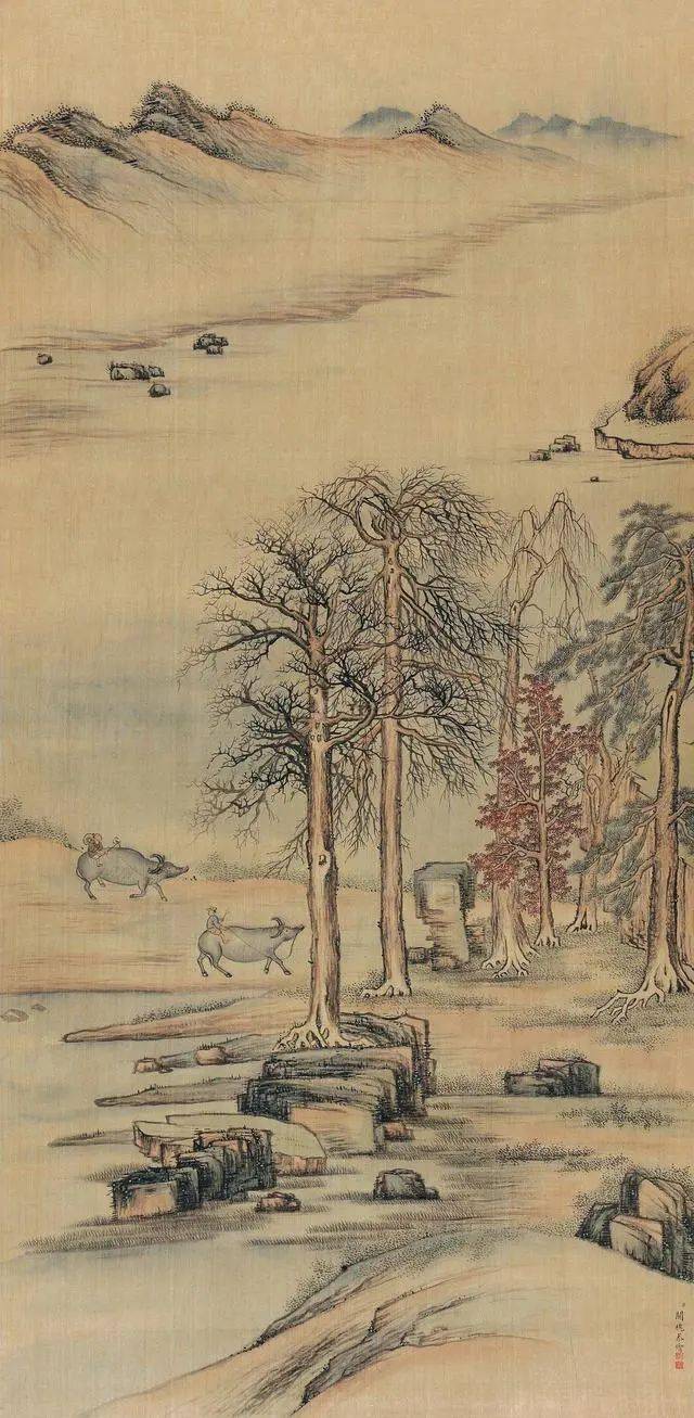 画家关槐山水画上塞锦林图