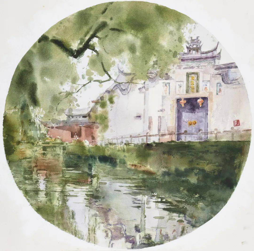 线上展览丨金霞银花流光溢彩上下杭金银里水彩写生作品展