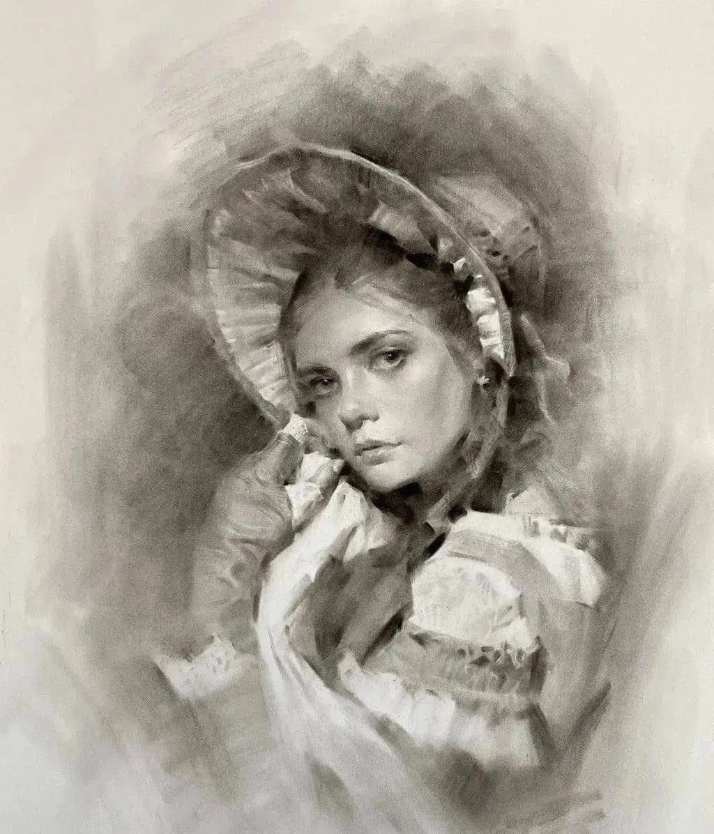 这是央美姚治画的一组素描,犹如雾里看花,朦朦胧胧,但可美.