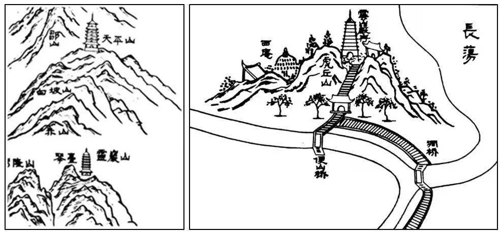 尤其是在城西,从南到北,分别有洞庭山,灵岩山,天平山,穹窿山等,全图一