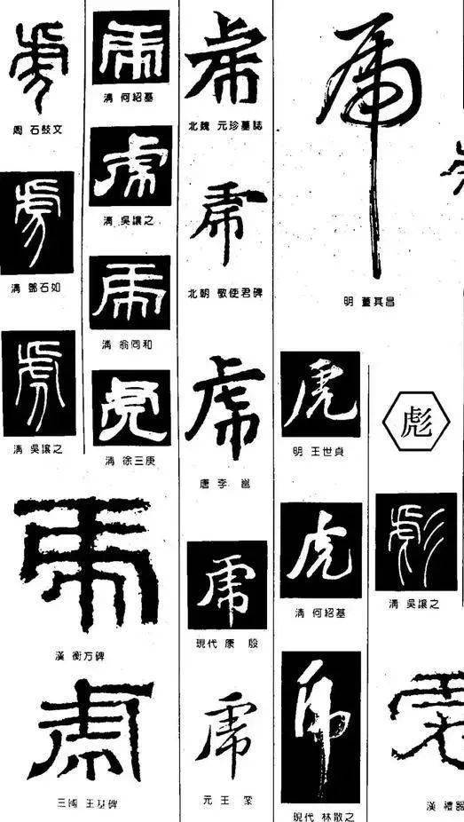 虎年,"虎"字怎么写最精彩?_翁同_董其昌_赵孟 