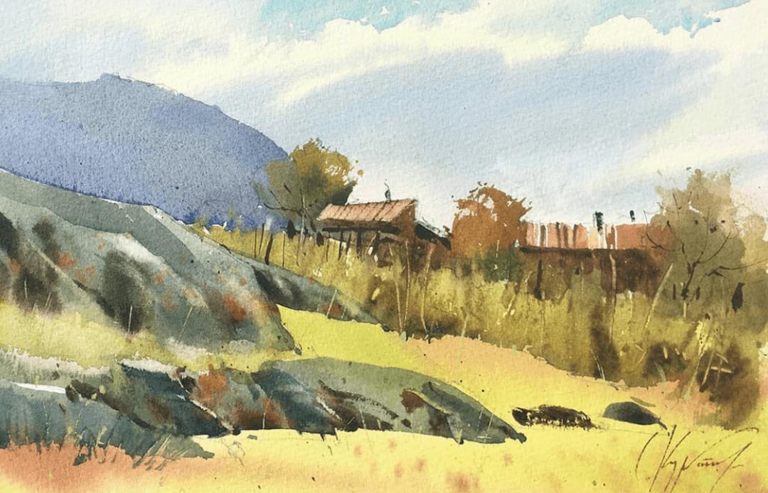 俄罗斯画家带你欣赏亮丽的水彩田园风光