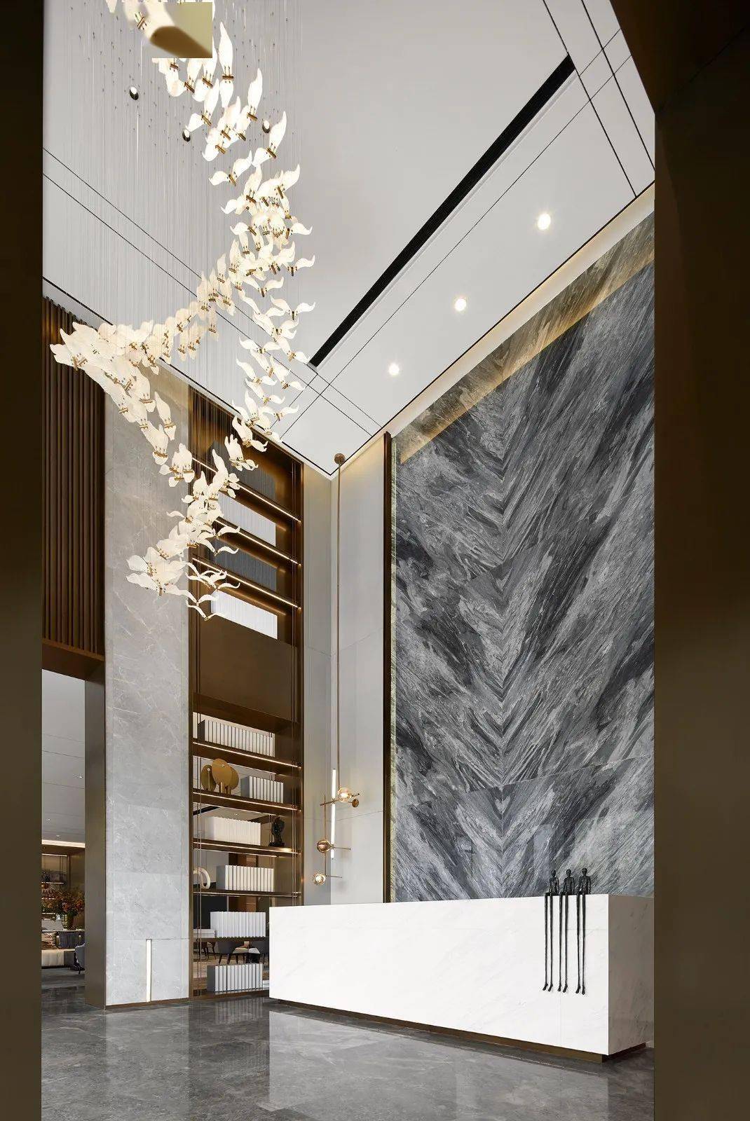 大理石前台设计,不一样的低奢感