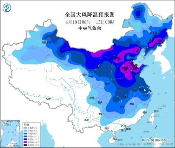 局地降温16℃！较强冷空气将影响我国大部地区