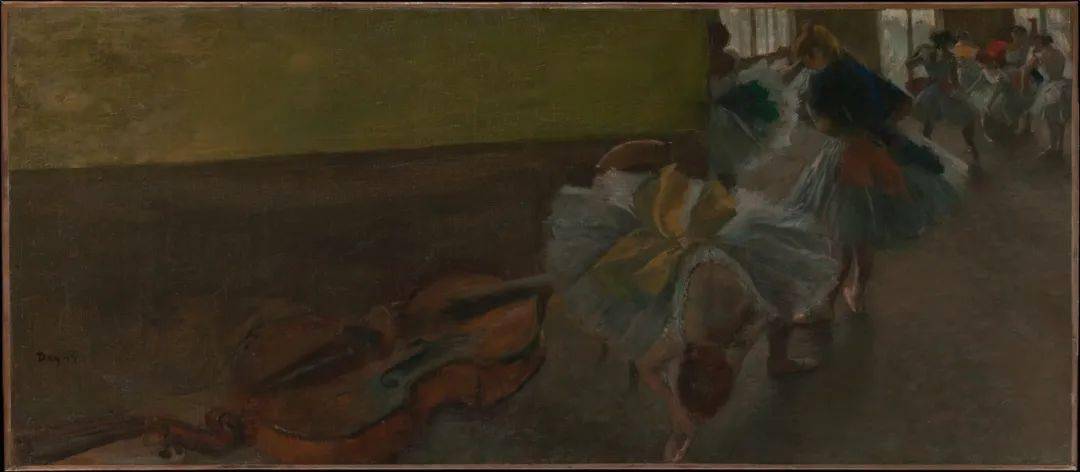 Dancers in the Rehearsal Room with a Double Bass, Edgar Degas, c. 1882-85