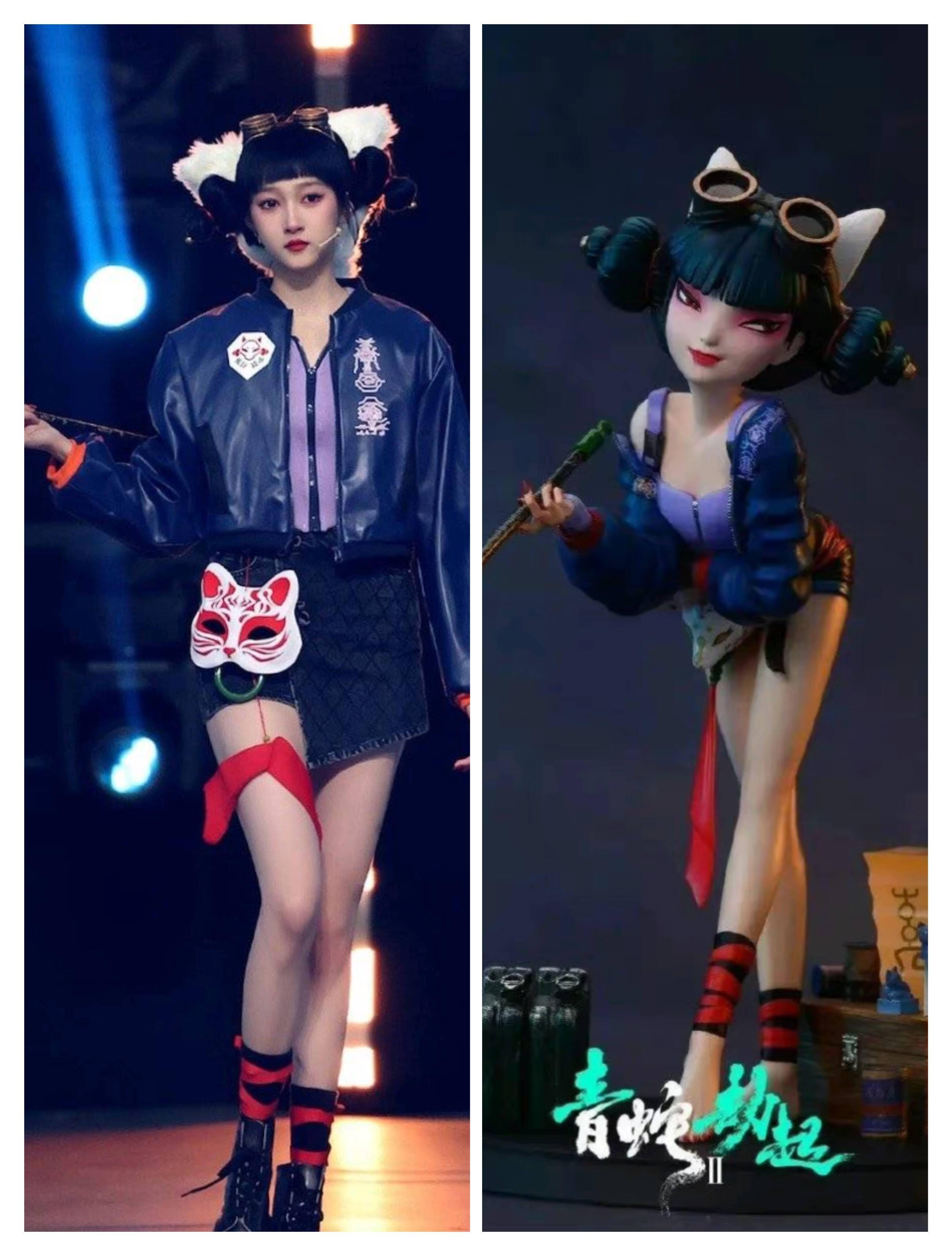 就拿最近的一期宝青坊坊主来说,关晓彤这个造型还真的是又朋克又飒气.