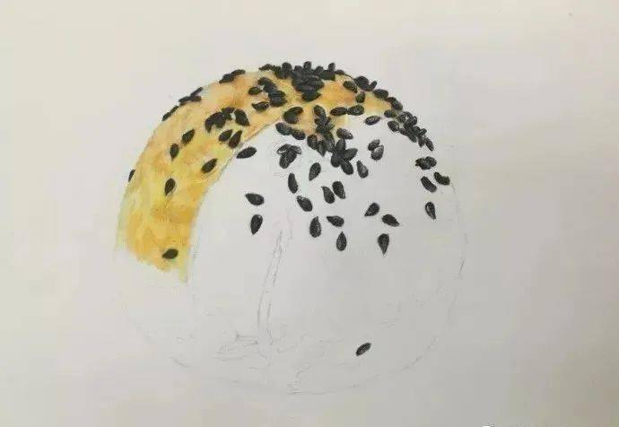 蛋黄酥的画法步骤图!