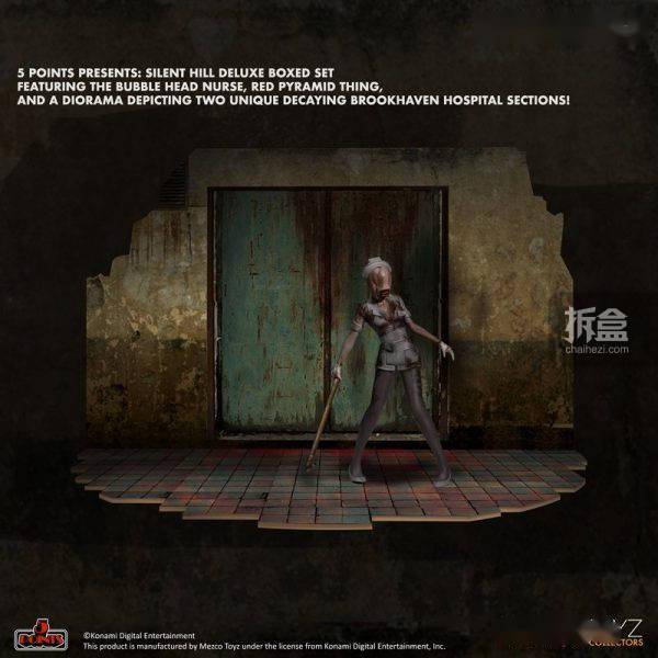 mezco蚂蚁5点系列寂静岭2护士三角头套装375寸可动人偶