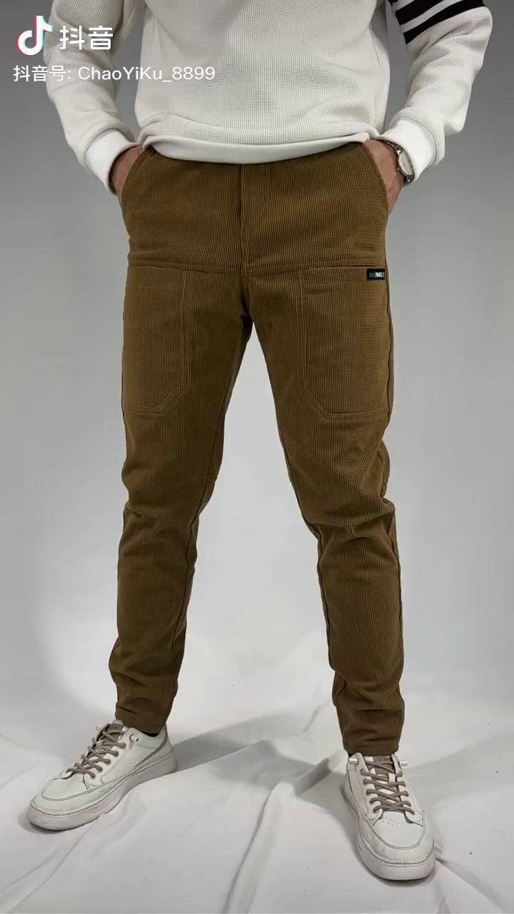 冬季加厚版9种颜色6兜设计天丝绒休闲裤卡其色男士休闲裤百搭裤子男装