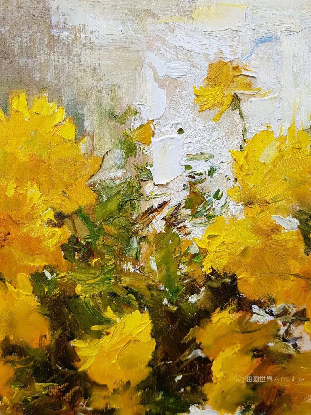 吉尔吉斯斯坦画家美妙笔触下的花卉油画明亮生动