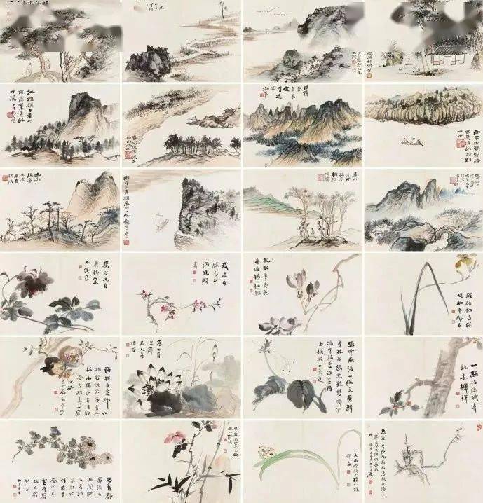 书画欣赏】张大千送老乡的画，二十四开，开开精彩_搜狐网