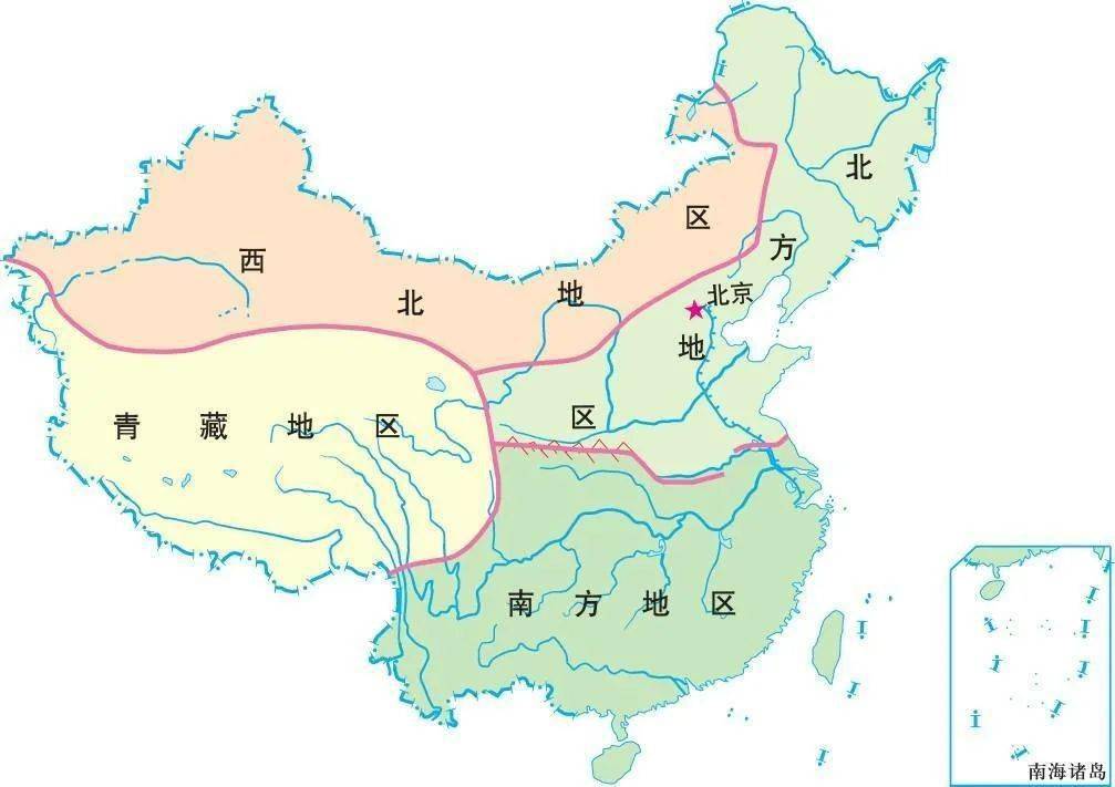 中国四大地理分界图图片