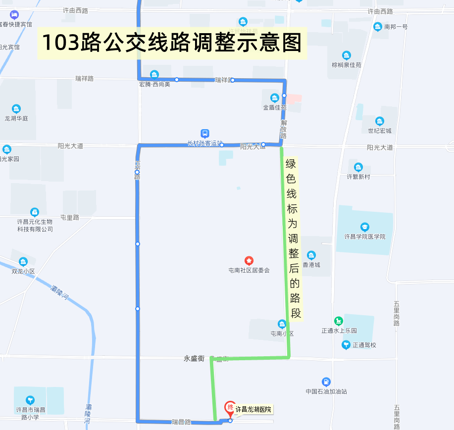 103路公交车的线路图图片