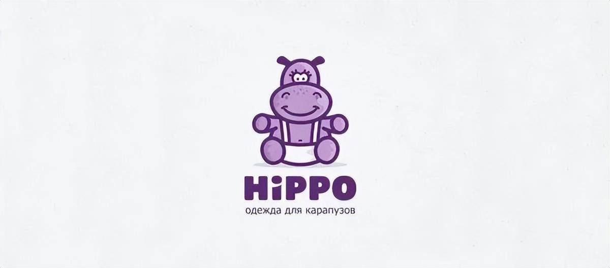 30多个河马标志设计的可爱案例