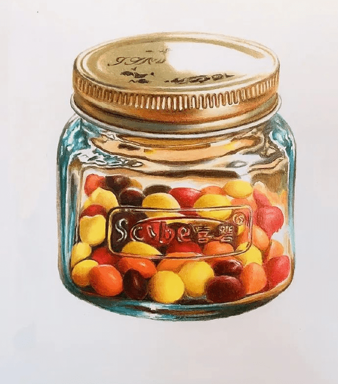 糖果罐简笔画彩色图片