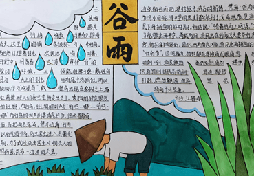 抄报,思维导图等形式认识了解谷雨节气的由来,天气特点,习俗活动,农谚