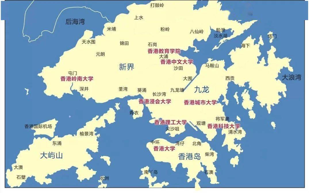 香港详细地图 放大图片