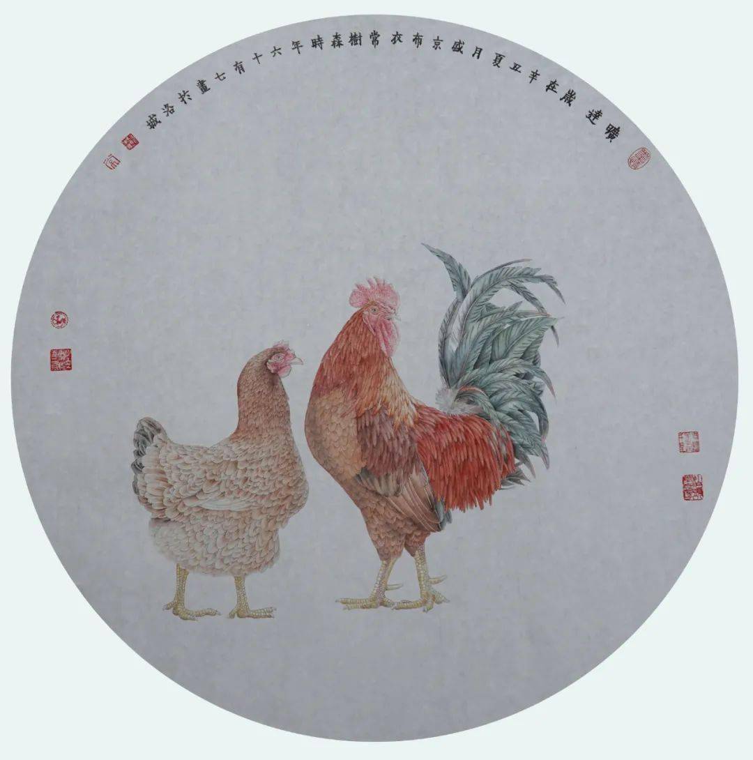 常树森新作|工笔花鸟圆卡系列40幅_辽宁省_作品_中国