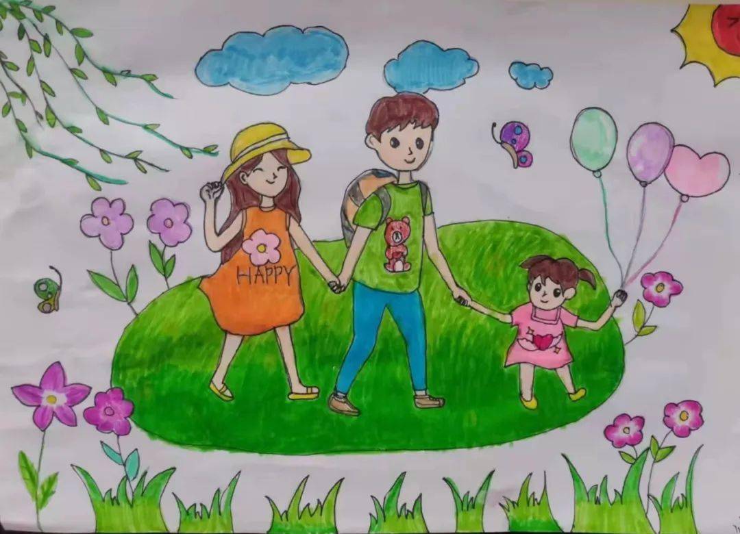 "人类战胜病毒》金钟小学 侯红睿 《幸福的一家人》华明小学 张梦梵