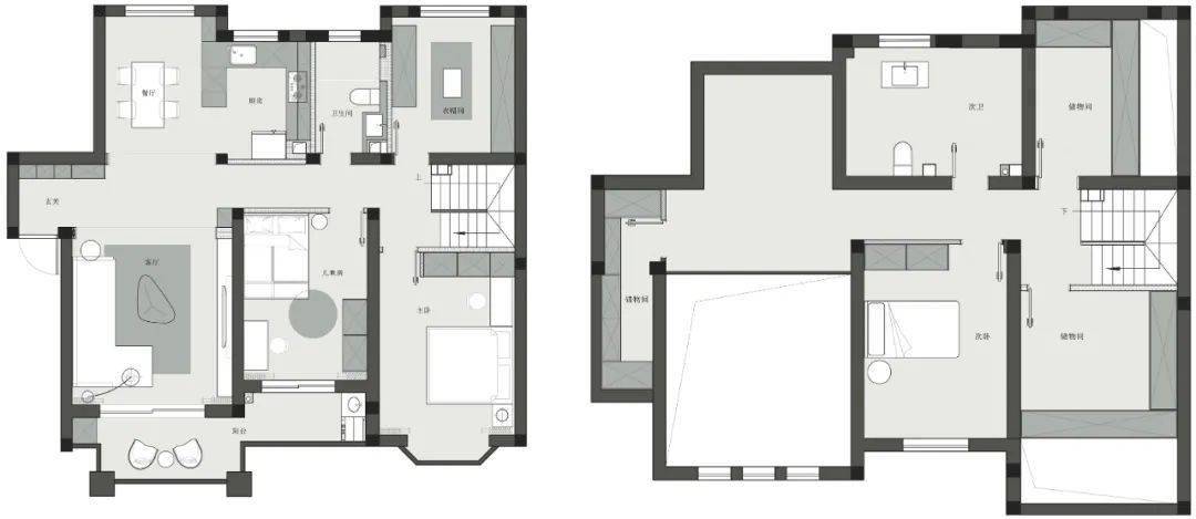 挑空客廳無主燈設計簡約中打造舒緩安逸的居住氛圍