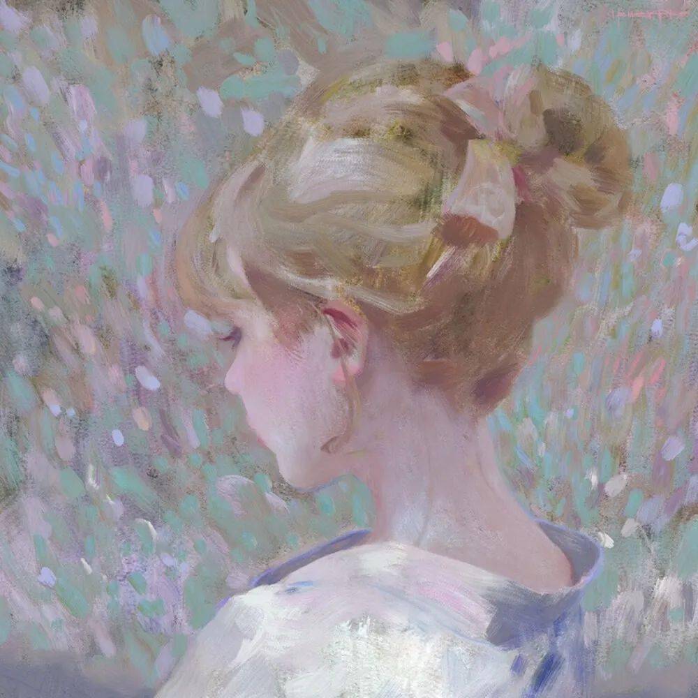 百看不厌 手绘女头 | 爱意永不退散_头像_日月_微信