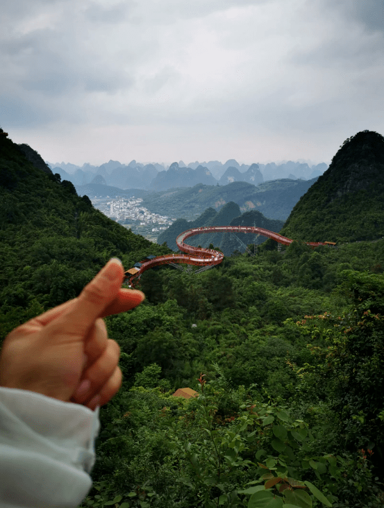 陽朔如意峰含雙程索道,玻璃棧道一日遊67_索橋_景區_桂林