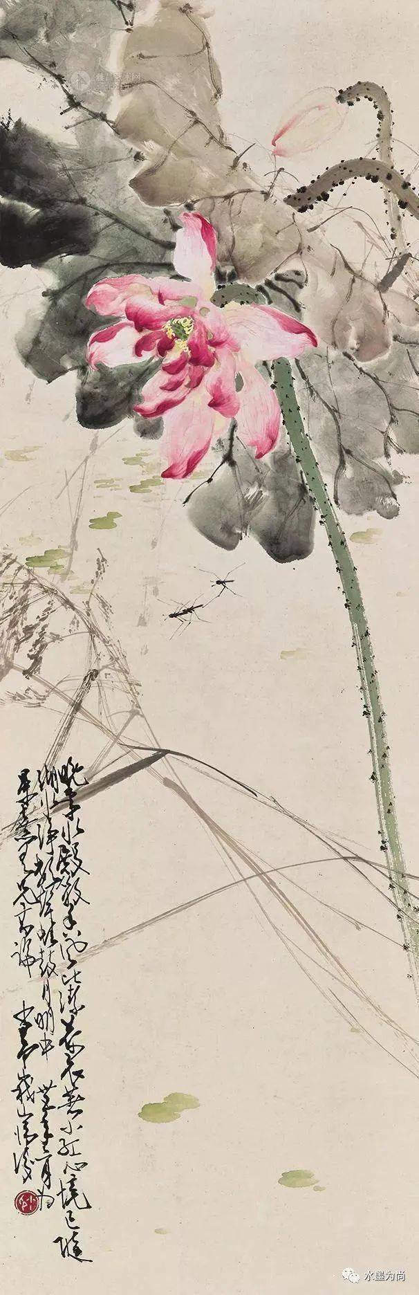 赵少昂写荷风韵十足