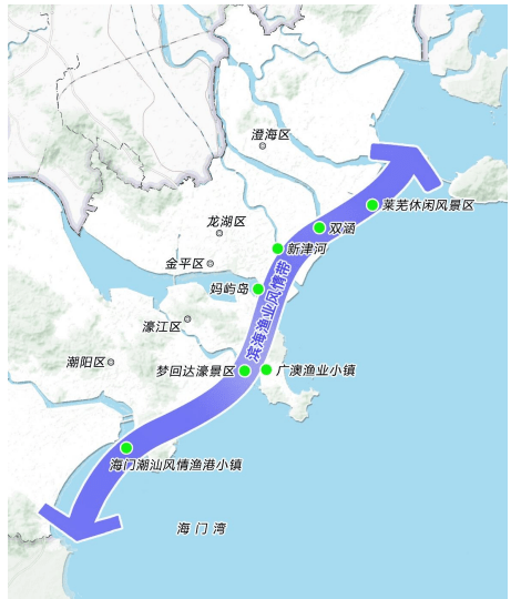 汕头东海岸地图图片