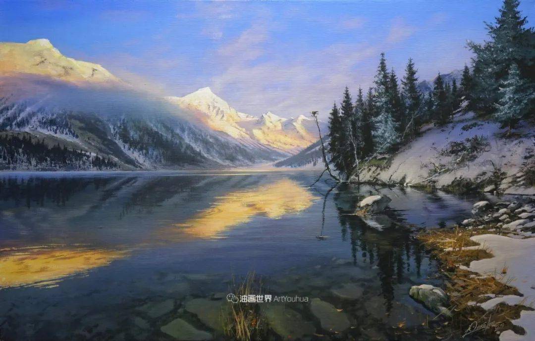 白俄罗斯画家维克多的风景油画让人赞叹不已无尽透彻的光独特的森林与