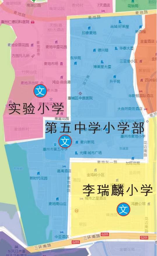 第七中学小学部分教点:埔前街二巷——埔前街——祝屋四巷——慈云路