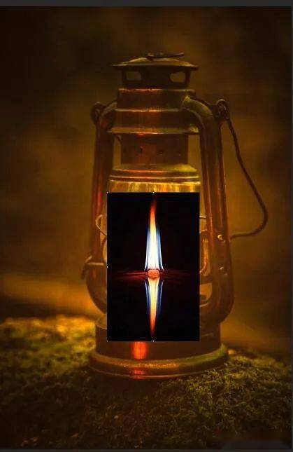 (5)导入一张这种小火苗的照片,ctrl t调整到合适的大小马灯虽然亮了