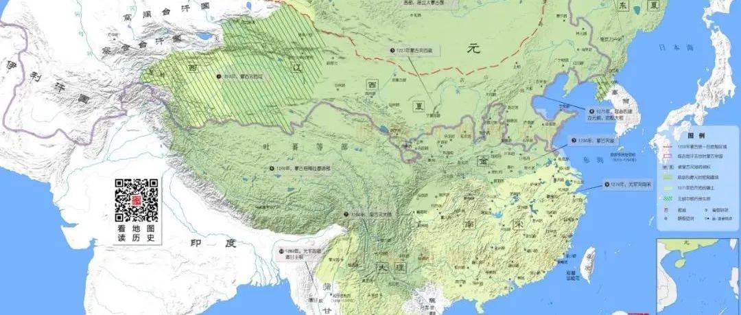 大哉乾元:一张图看懂元朝疆域变迁_铁木真_金朝_蒙古乞颜部