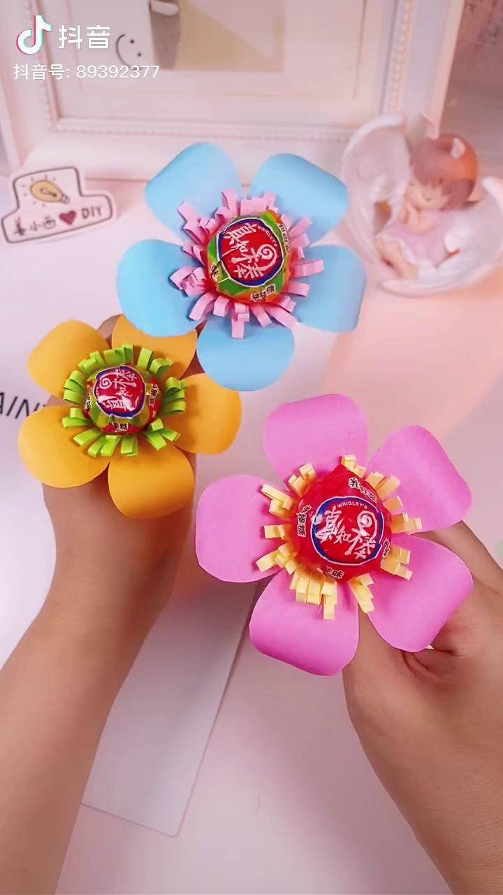 简单又可爱的教师节棒棒糖小花棒棒糖花束教师节手工教师节花束教师节