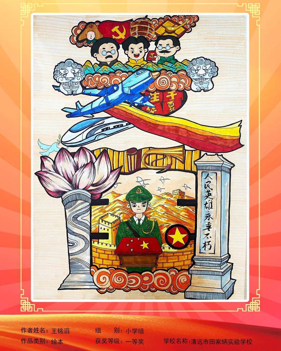 线上优秀作品展示强国复兴有我童心手绘文明孩子们眼里的核心价值观