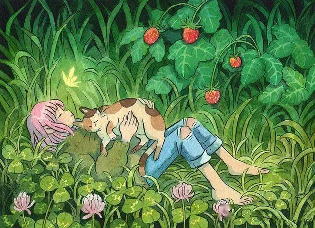 治愈插画少女的向往轻盈的画面向往的生活
