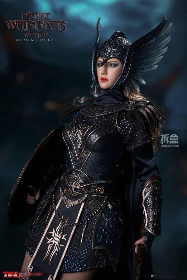 tbleague暗夜女武神黑色蓝色盔甲16女战士可动人偶