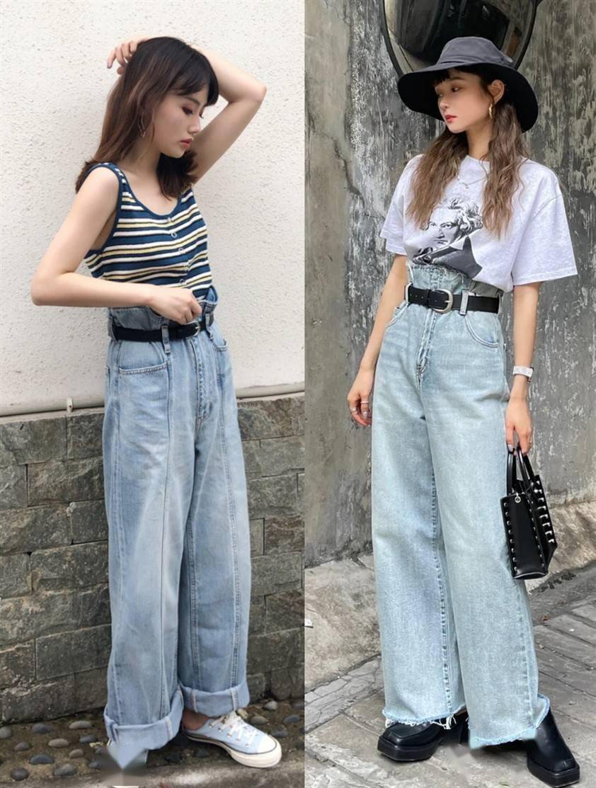 可见,穿花苞裤,没必要规规矩矩地搭配,而且,所有的花苞裤,都可以用一