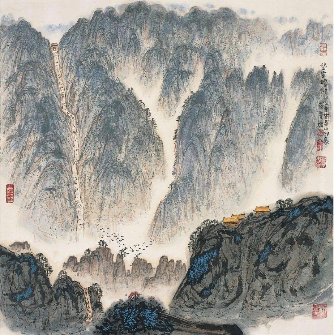 黄养辉山水画欣赏徐悲鸿曾对黄养辉说过:"投机取巧者,若上天秤,将无一