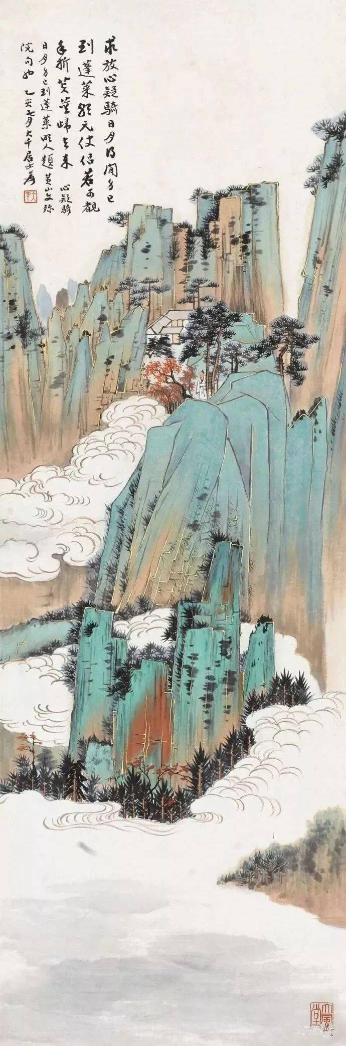 张大千山水:使人尘思尽去,雅致自生_年作_山水画_艺术