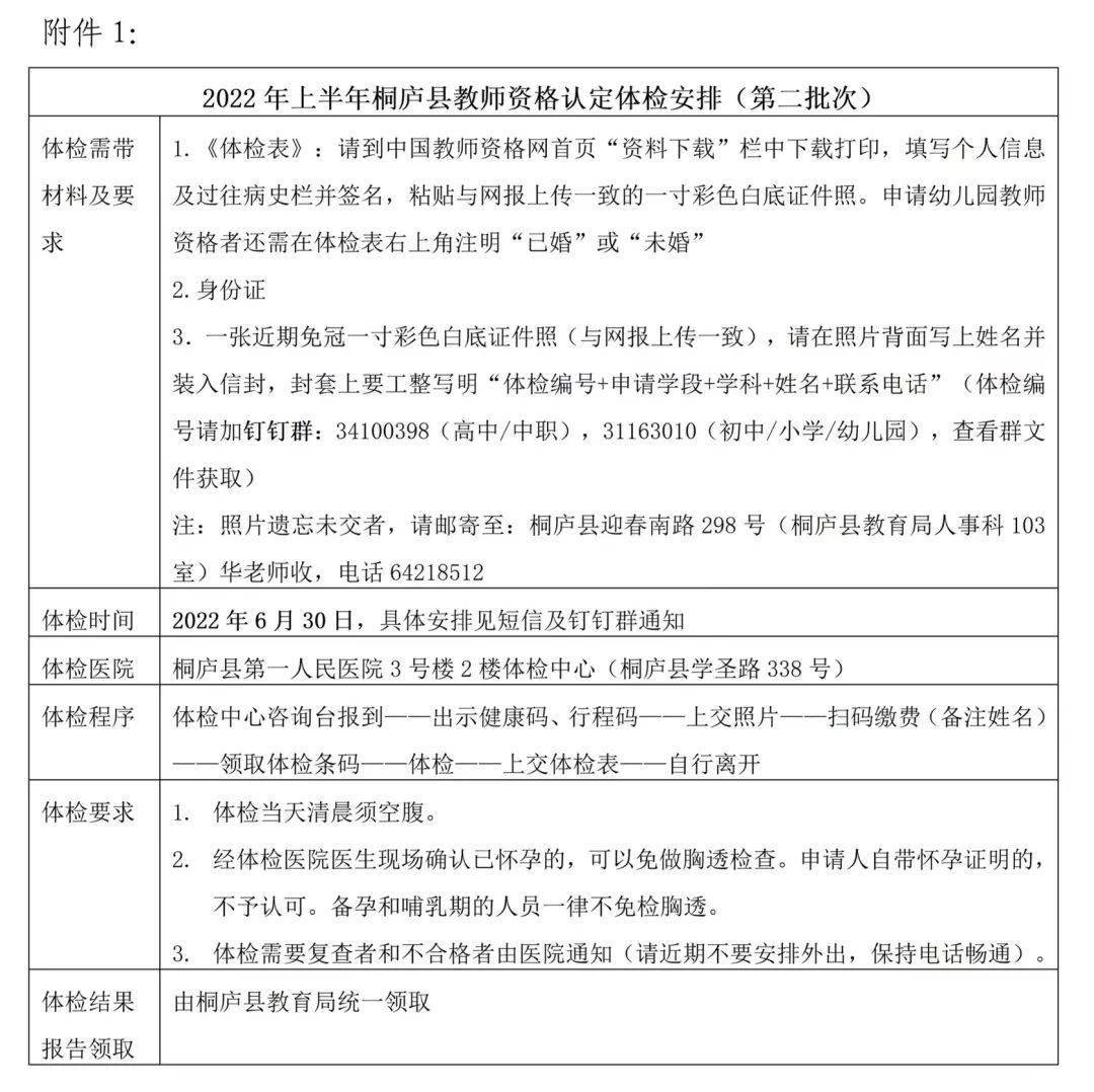 2022年上半年桐庐县初级中学教师小学教师幼儿园教师资格认定工作通告
