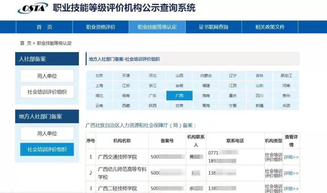 職業技能等級認定機構組織實施並頒發證書,廣西及全國可開展考核認定