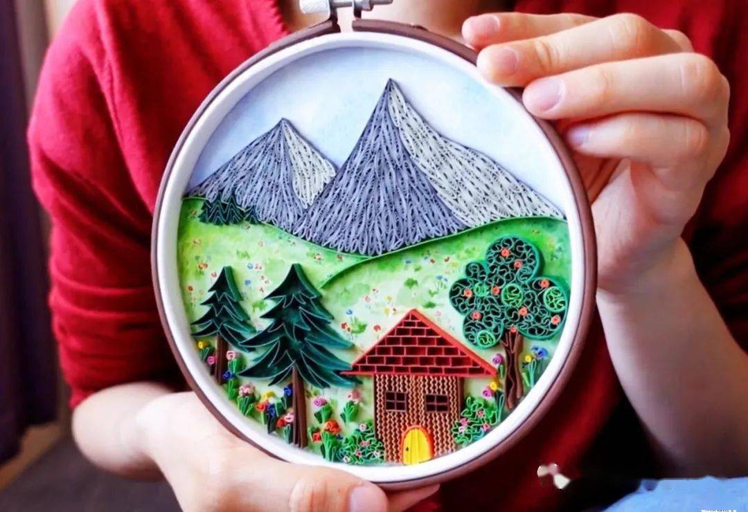 视频分享|绣绷衍纸风景画_店铺_mm_搜索